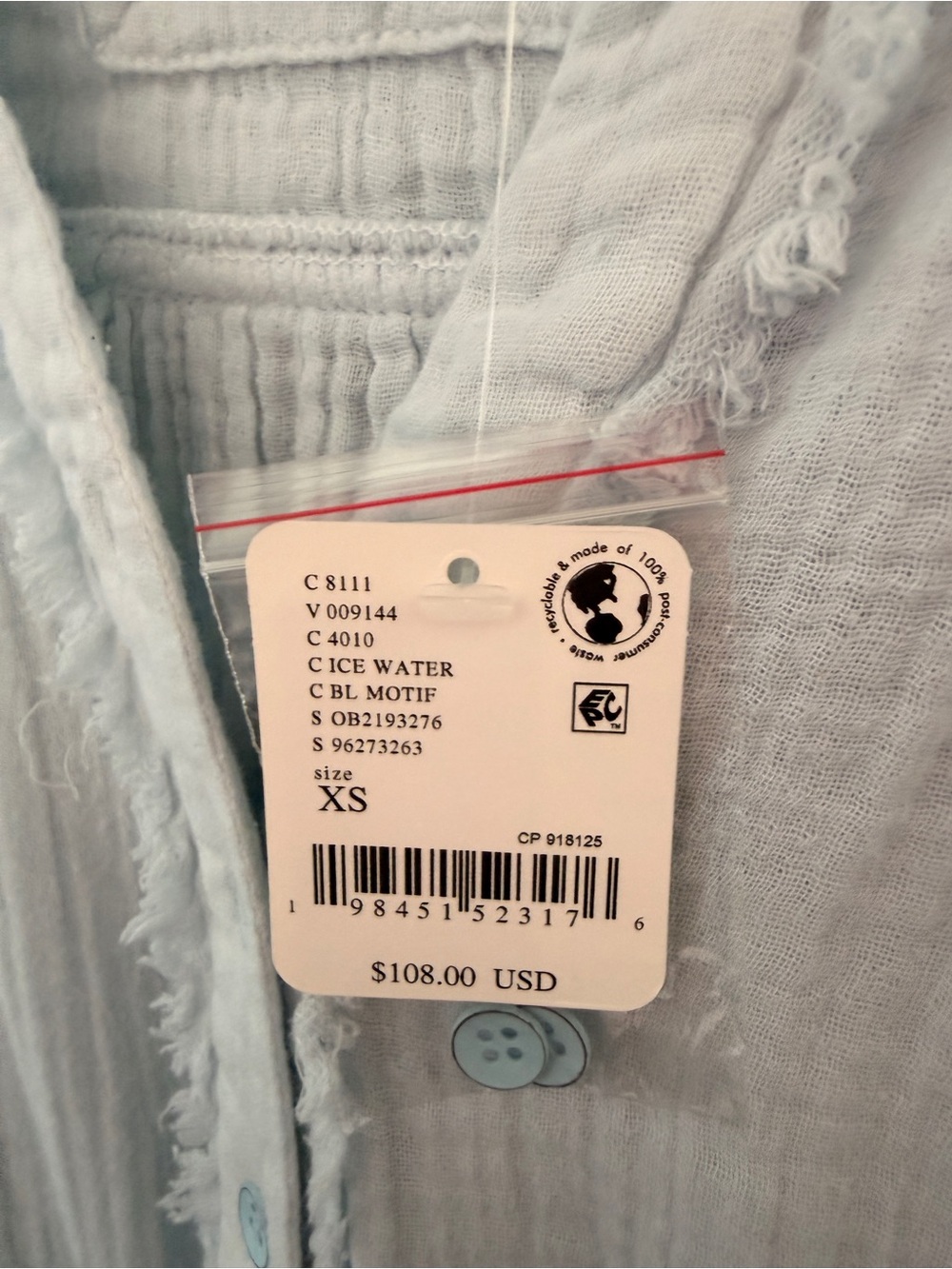 Free People We The Free Valley Double Cloth Shirt in Ice Water - Picture 6 of 8